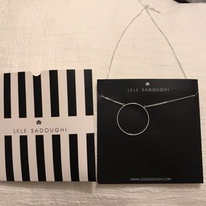 Lele Sadoughi silver circle necklace